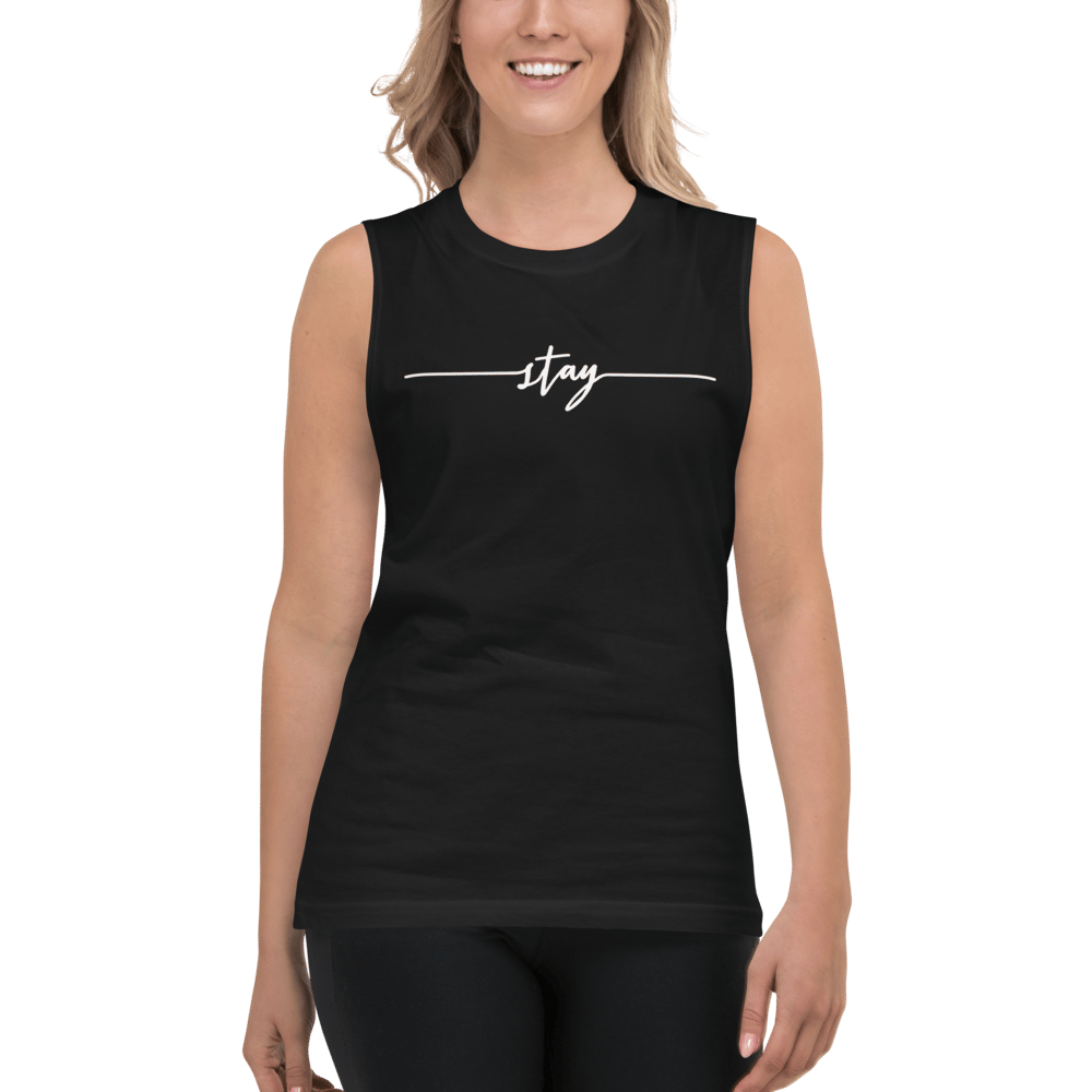 Image of Unisex Stay Muscle Tee - Black