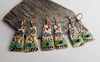 Multi-Color Mosaic Vintage Tin Earrings