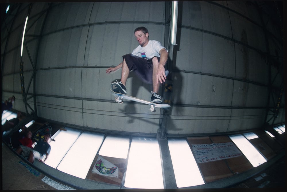 Julien Stranger Hamburg Germany 1993 Real Skateboards tour, by Tobin Yelland