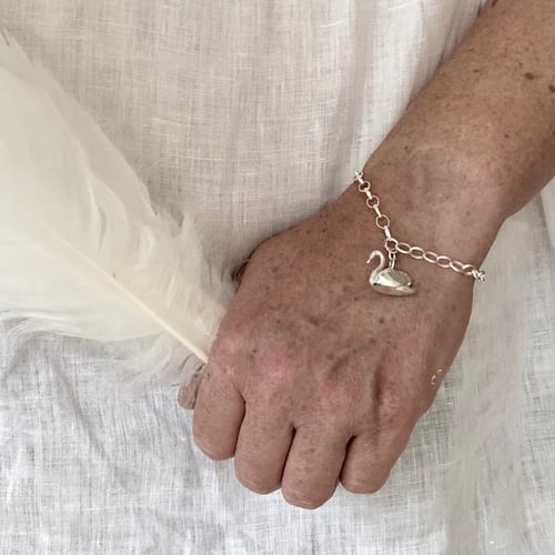 Image of Sterling silver swan bracelet