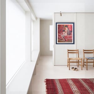 Image of 1926, French Oil Painting, 'Red Nude,' Emile Navarin