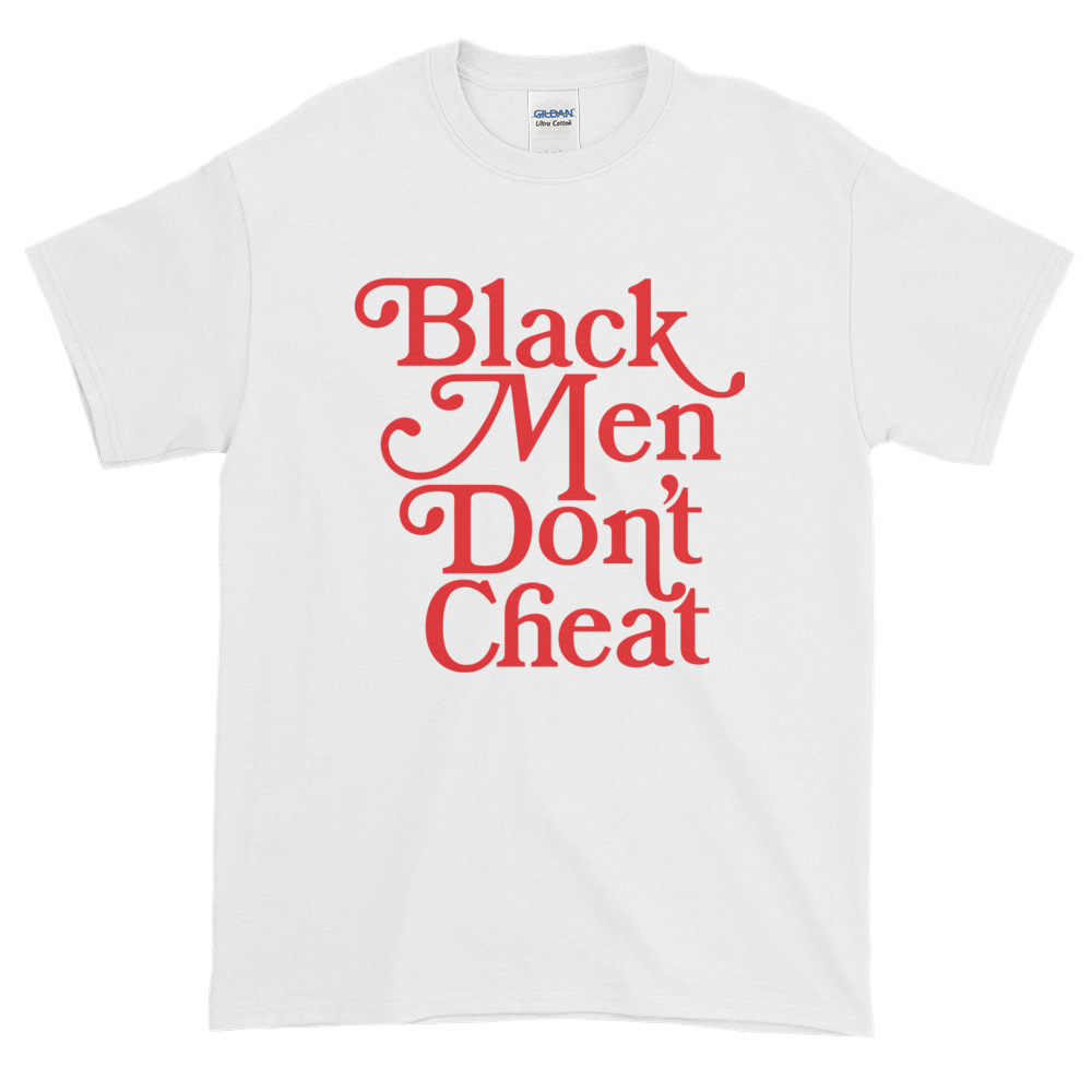 Image of Black Men Don't Cheat Tee (white & red)