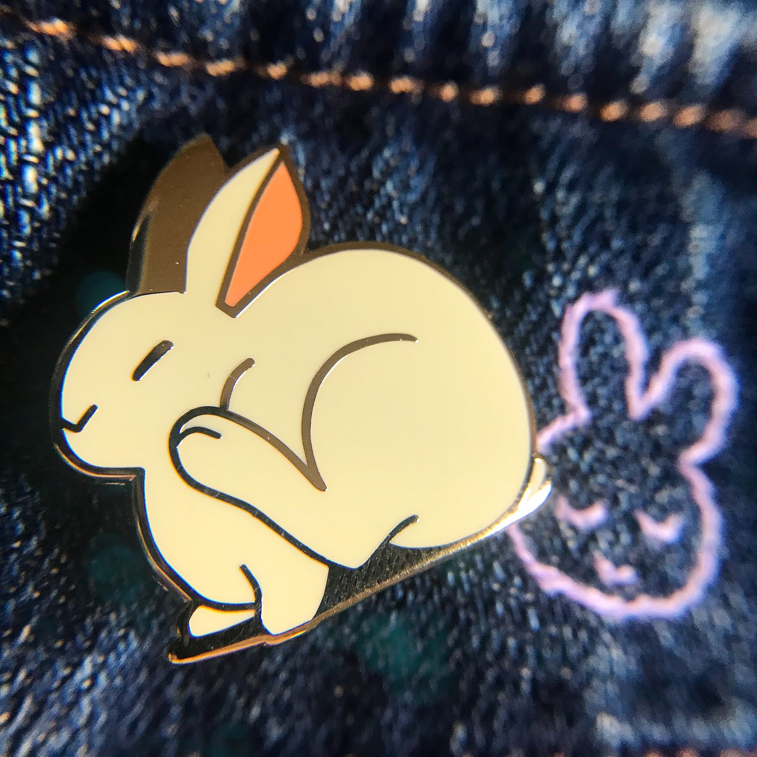 Image of Grooming Bunny Enamel Pins