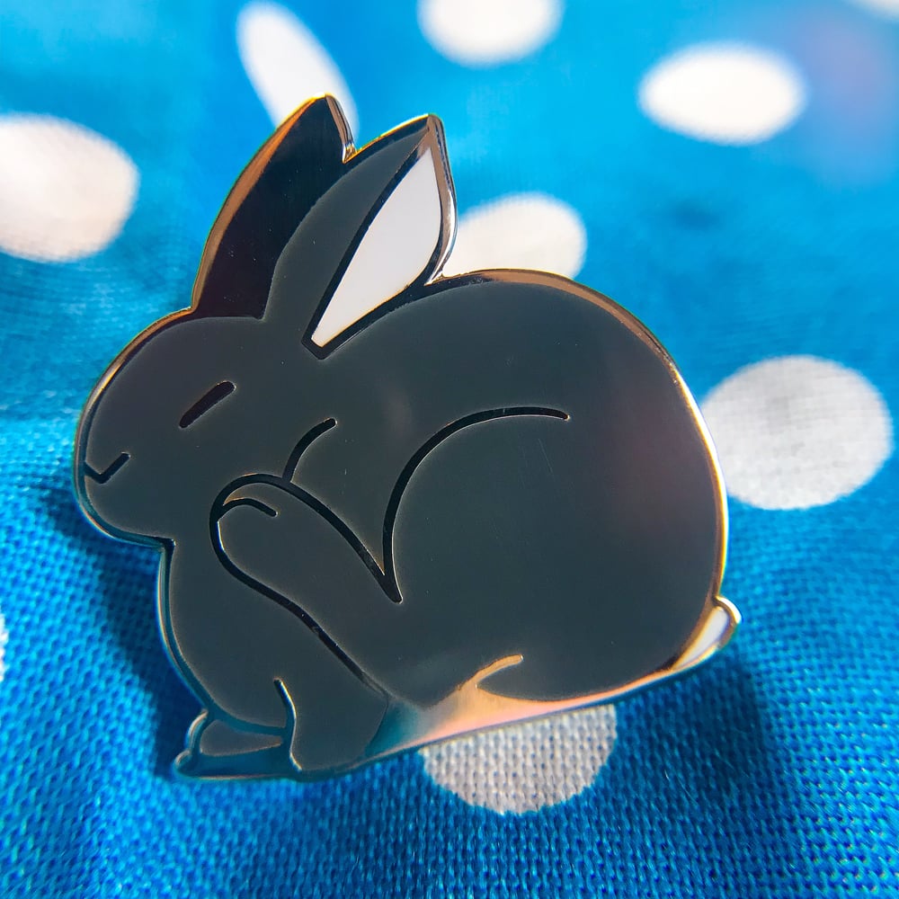 Image of Grooming Bunny Enamel Pins