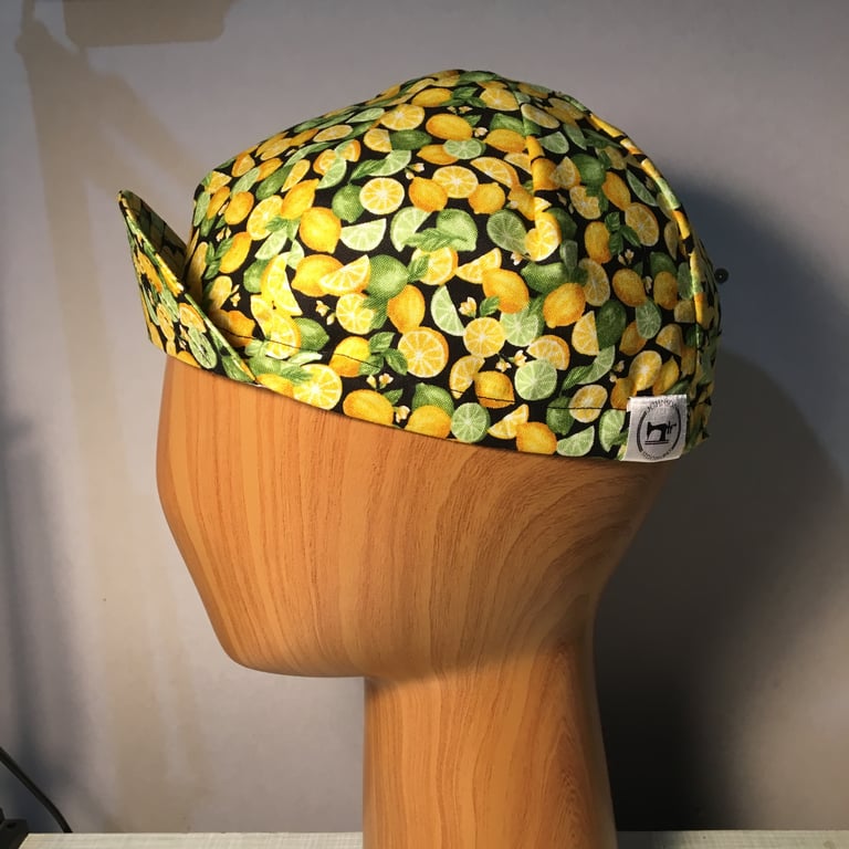 Cotton cycling cap - lemon and lime Image 4