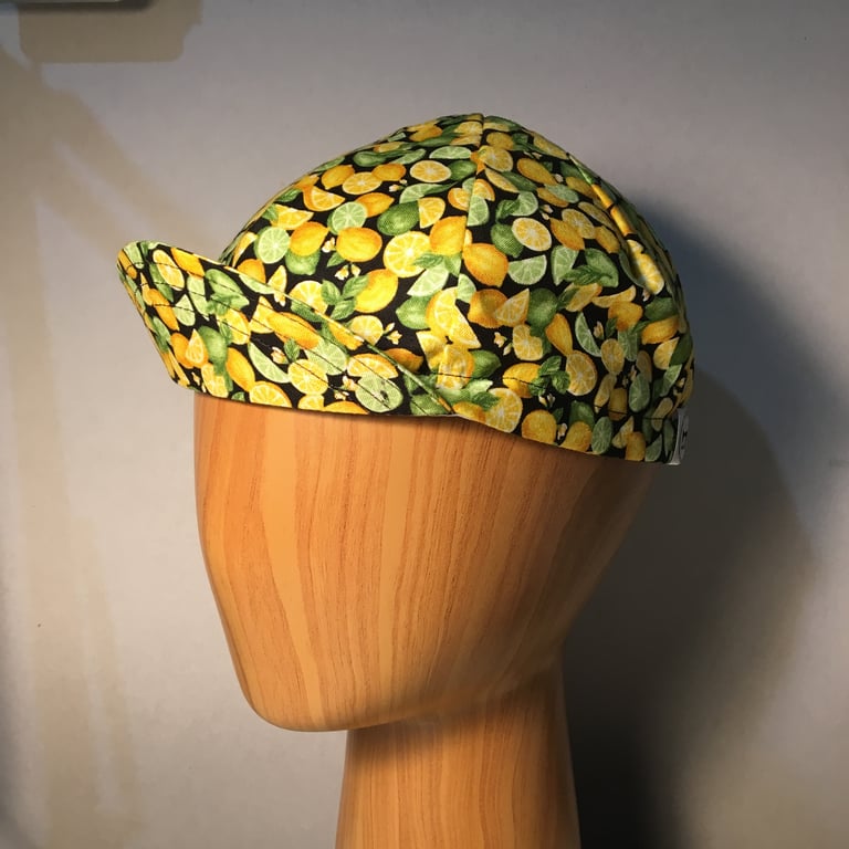 Cotton cycling cap - lemon and lime Image 5