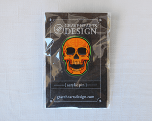 Image of GHD Skull "Trick or Treat" Acrylic Pin