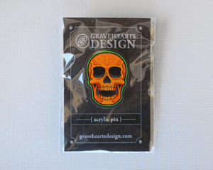 Image of GHD Skull "Trick or Treat" Acrylic Pin