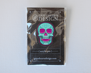 Image of GHD Skull "Bubble Gum" Acrylic Pin