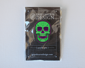 Image of GHD Skull "Mardi Gras" Acrylic Pin