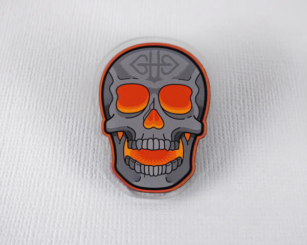 Image of GHD Skull "Embers" Acrylic Pin