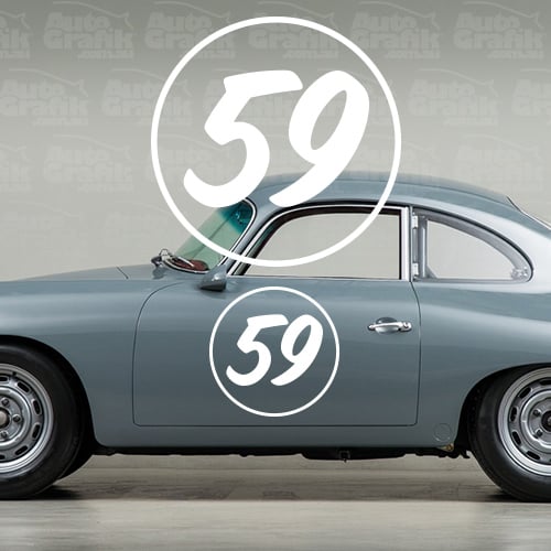 Image of 356 TYPE OVERSIZED RACING NUMBER + OUTLINE DISC 580 - 1 X VINTAGE PAINTED STYLE