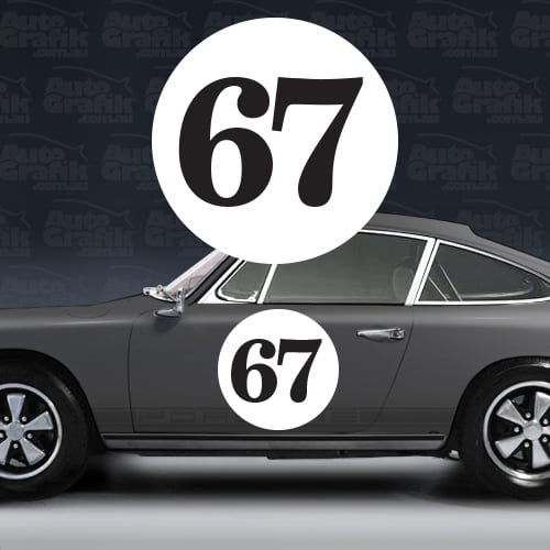 Image of OVERSIZED RACING DISC 530 PLUS NUMBER - 1 X SERIF STYLE