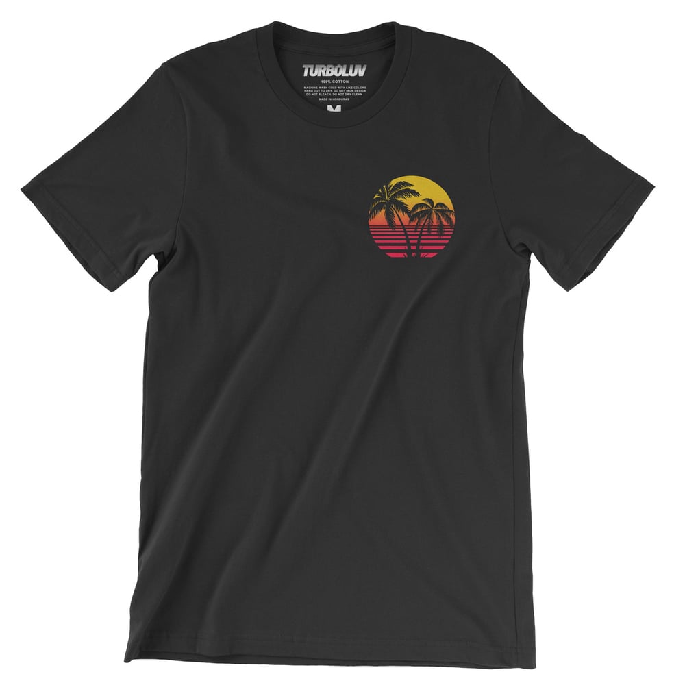 Image of RETRO SUNSET BLACK T-Shirt