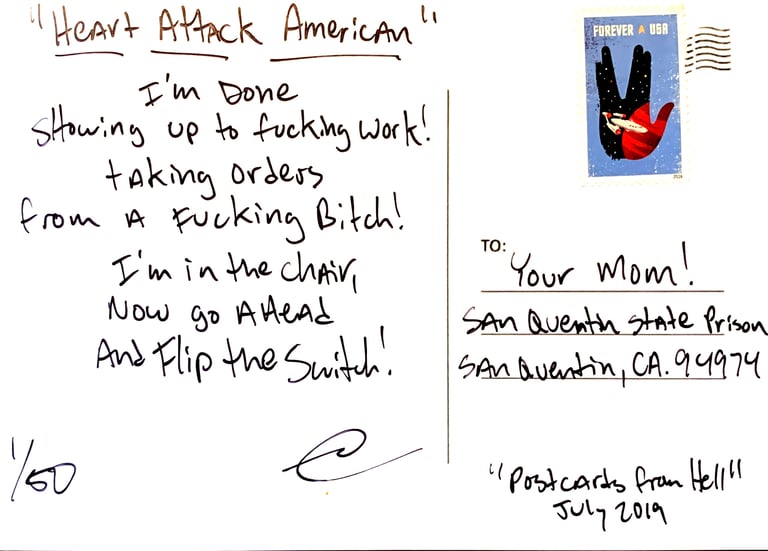 Postcards from Hell - "Heart attack American" Image 3