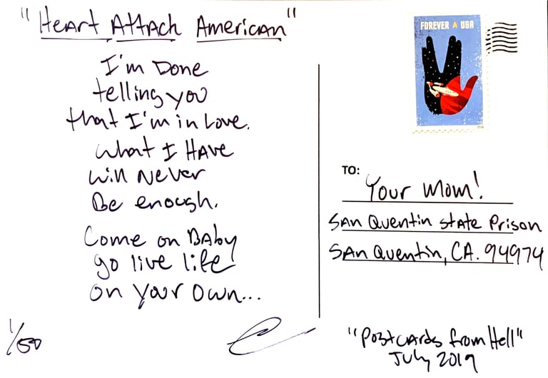 Postcards from Hell - "Heart attack American" Image 2
