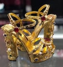 Image of Rhinestone Platform Chunky Heel Sandals PRE-ORDER ONLY!