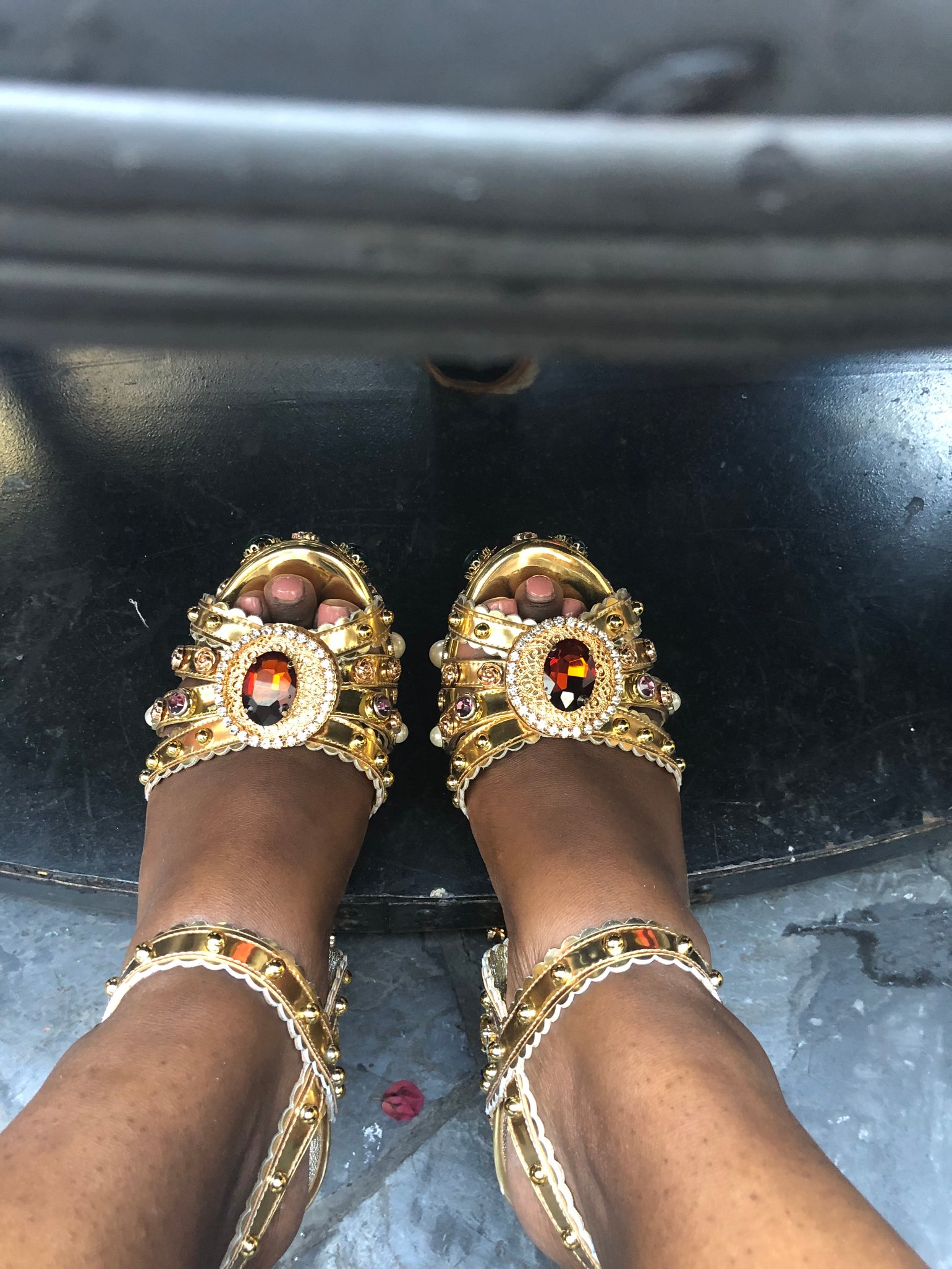 Rhinestone Platform Chunky Heel Sandals PRE-ORDER ONLY! | Lala Forever