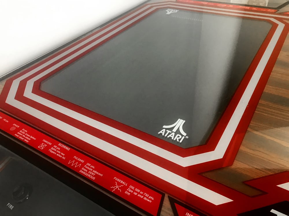 Atari Tempest Cocktail Glass Tinted Plexi Underlay 