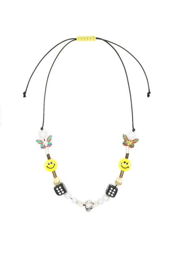 Image of EVAE + B1VCKSHITT smiley Pearl Necklace 