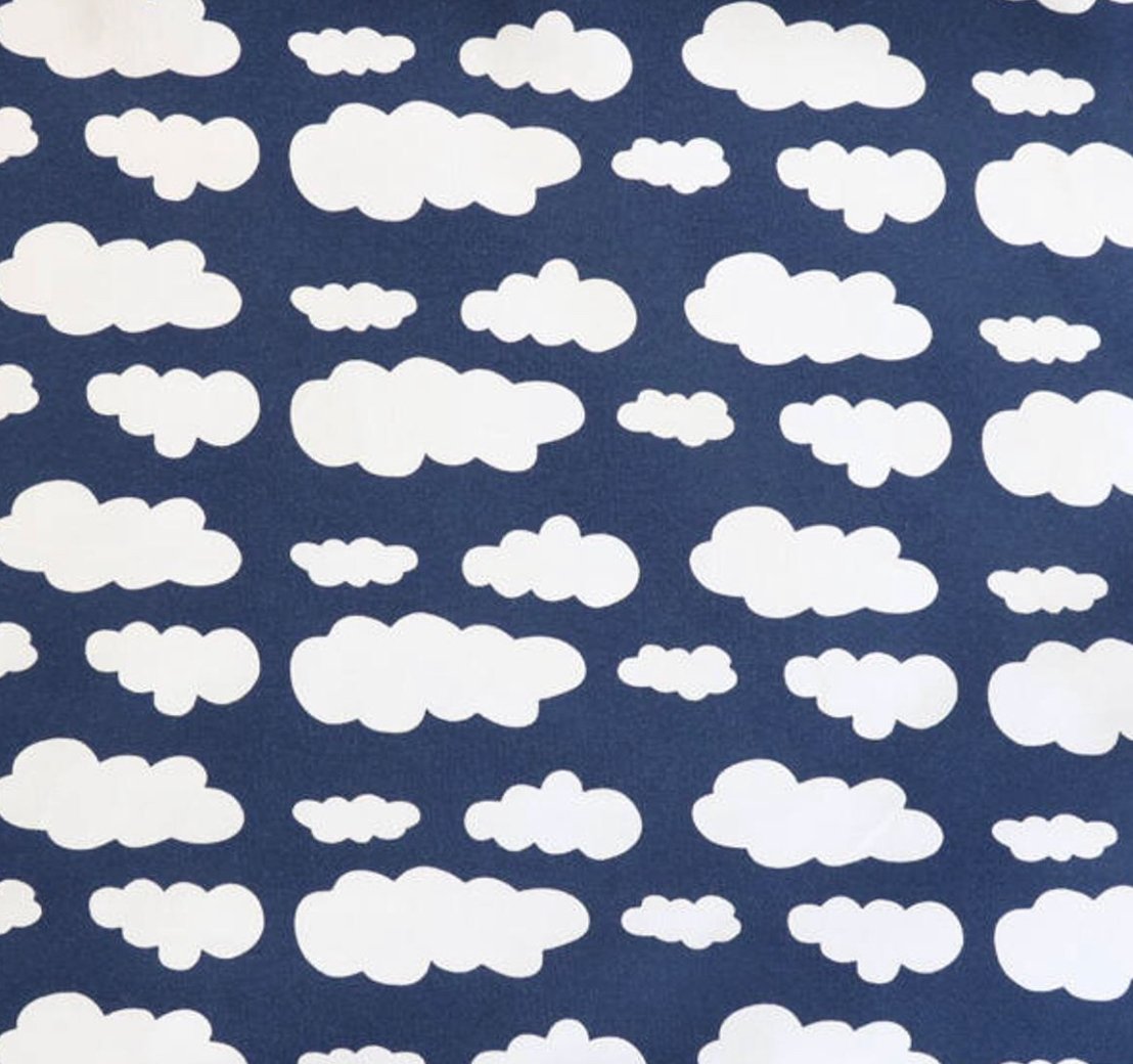 Image of Handmade Fabric Headband - Navy Clouds