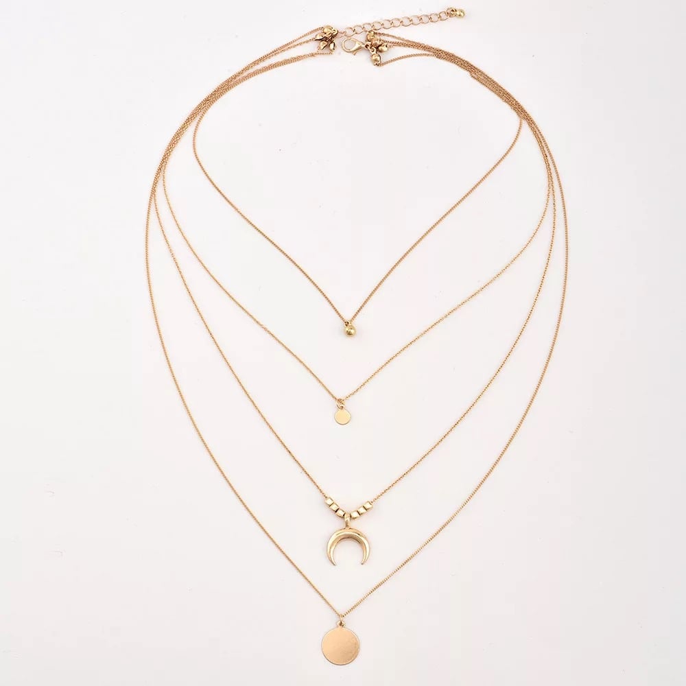 Image of Layer half moon necklace