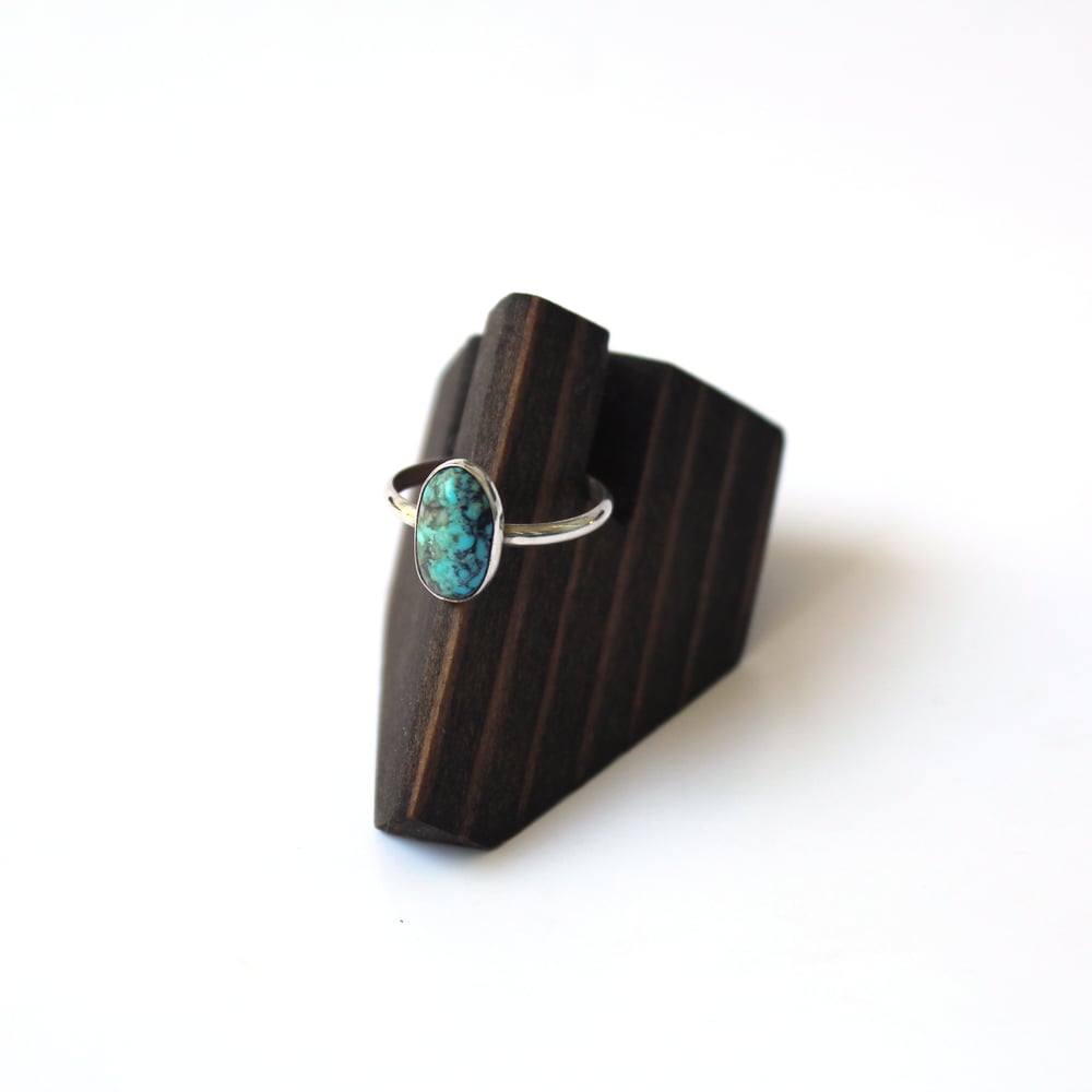 #8 Turquoise Sterling Silver Ring - Size 8