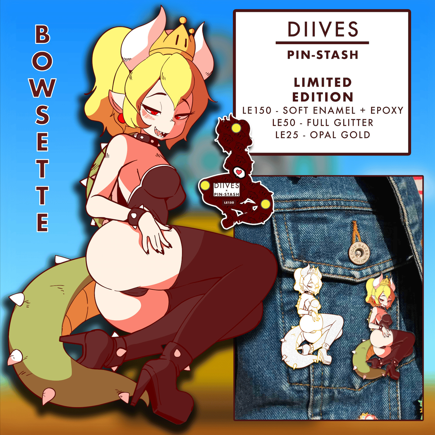 Image of BOWSETTE | SOFT ENAMEL PIN + EPOXY