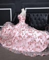 Charming Pink Lace Floral Long Party Dress, Elegant Prom Dress