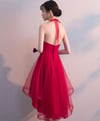 Cute High Low Dark Red New Homecoming Dress, Short Prom Dress
