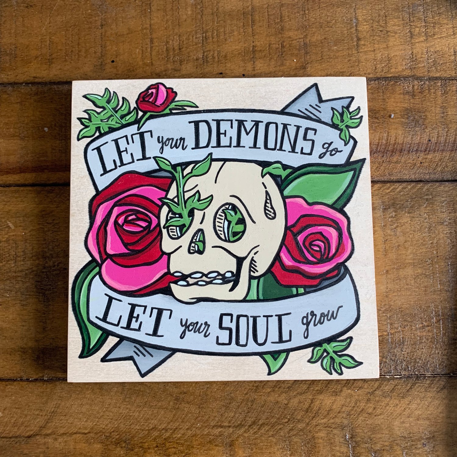 Image of Let Your Demons Go ~ Let Your Soul Grow- Original Painting