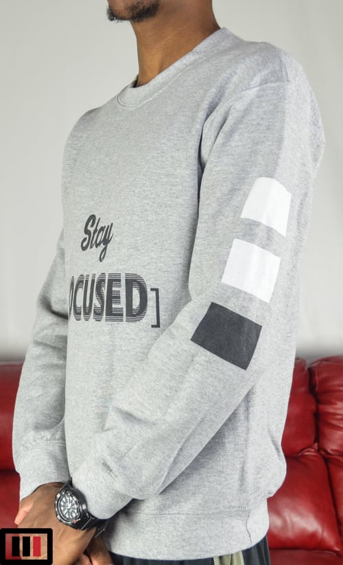 Image of Stay [Focused] Heather grey Sweatshirt ( white/black )