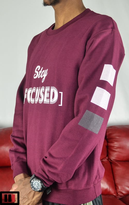 Image of Stay [Focused] Maroon Sweatshirt ( white/dark grey )