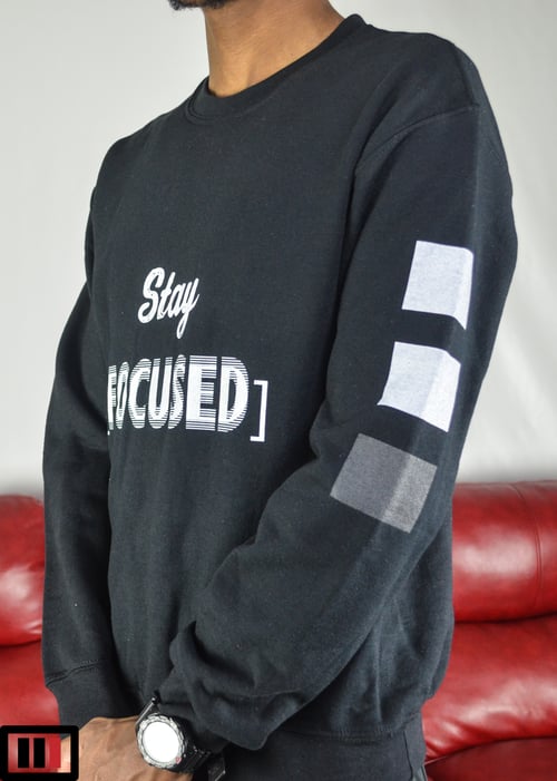 Image of Stay [Focused] Black Sweatshirt ( white/dark grey )