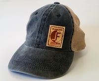 Image 1 of Leather Patch Trucker Hat. Flaquito Leather 