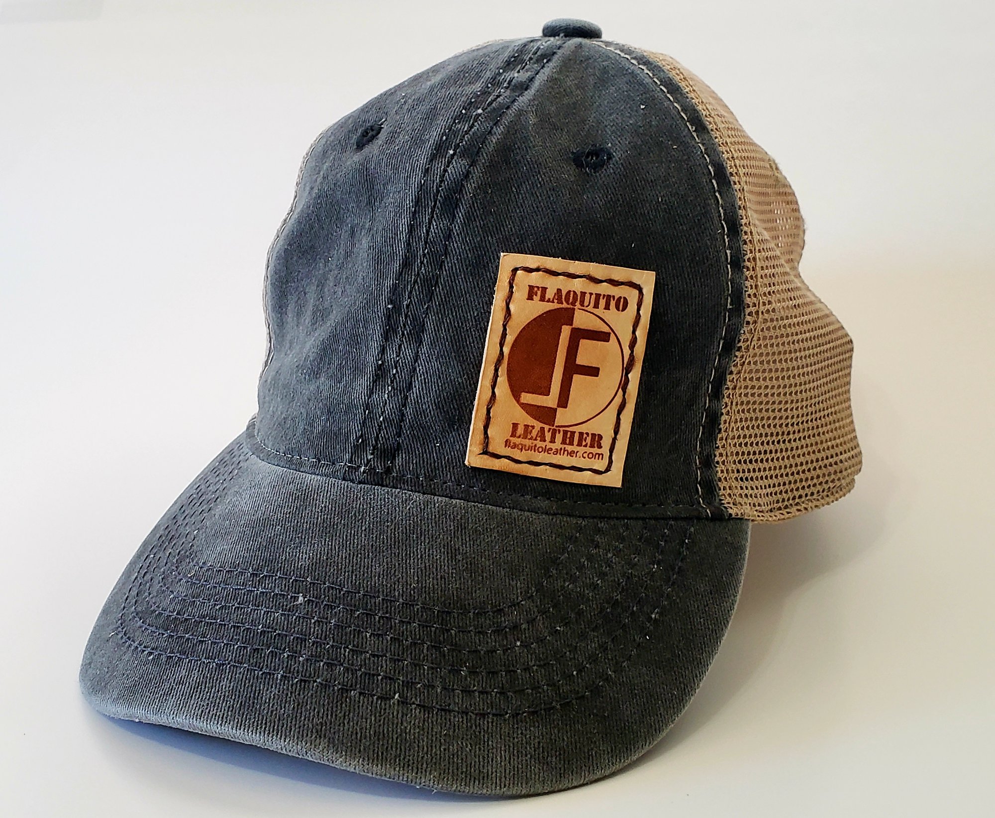 Leather Patch Trucker Hat. Flaquito Leather | Flaquito Leather
