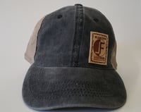Image 2 of Leather Patch Trucker Hat. Flaquito Leather 