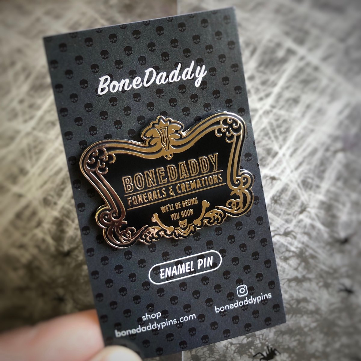 Image of Funeral Sign Enamel Pin