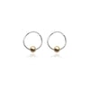 Silver hoops with single gold bead