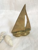 Small Solid Brass Sailboat 