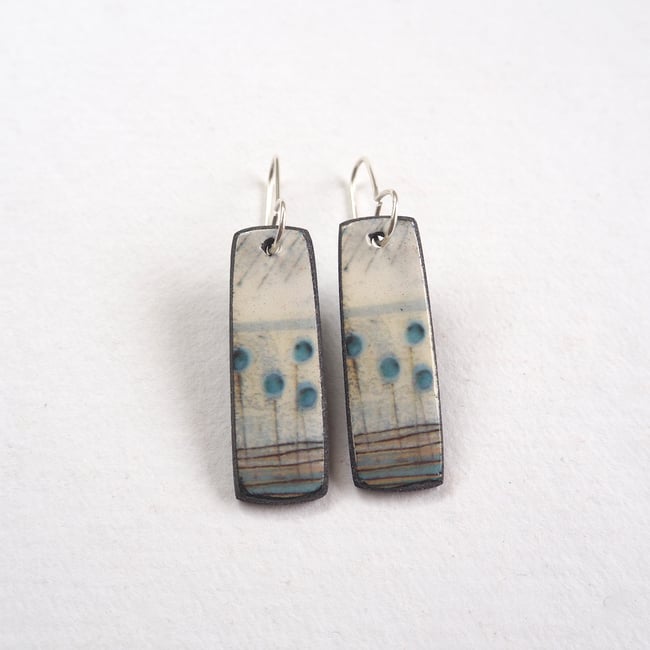 Elements Range - Seed Heads Drop Porcelain Earrings