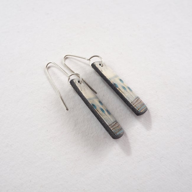 Elements Range - Seed Heads Drop Porcelain Earrings