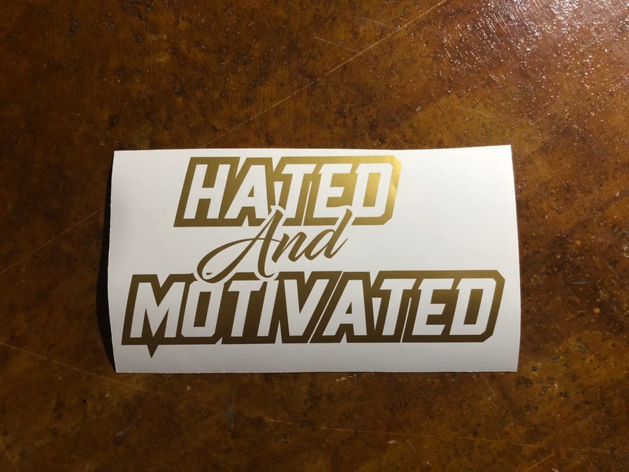 Image of 10” Hated and motivated decal 