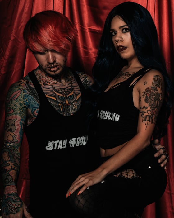 Image of Stay Psycho Flame Tank Top UNISEX