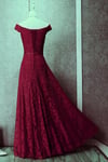 Beautiful Red Lace Off the Shoulder Long Gown, Charming Formal Dress