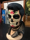 Gold Day of the Dead Ceramic Elvis Bust