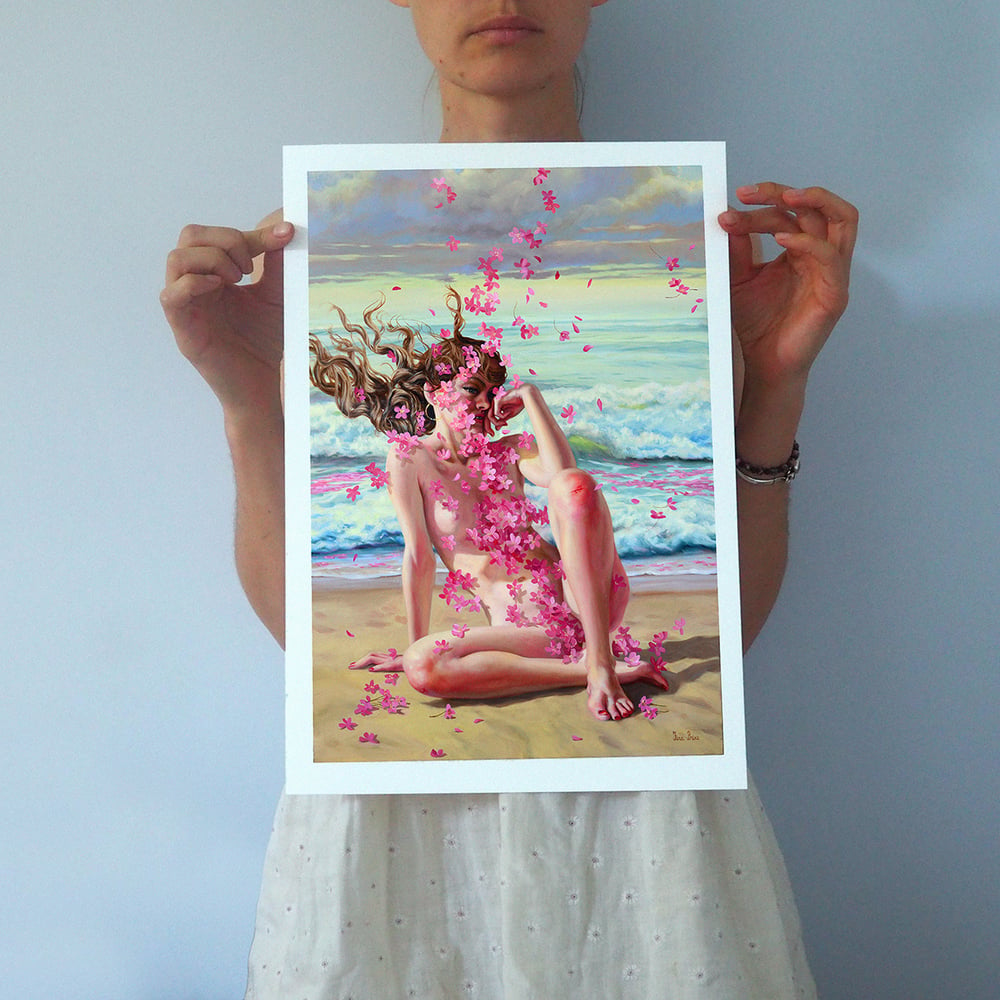 Image of "Girl Blown Away" giclee print