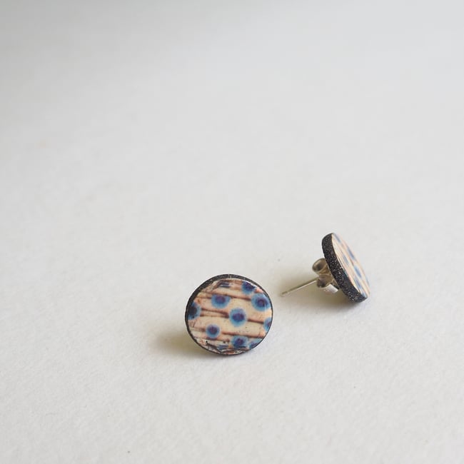 Elements Range - Stems Porcelain Stud Earrings (Rounded)