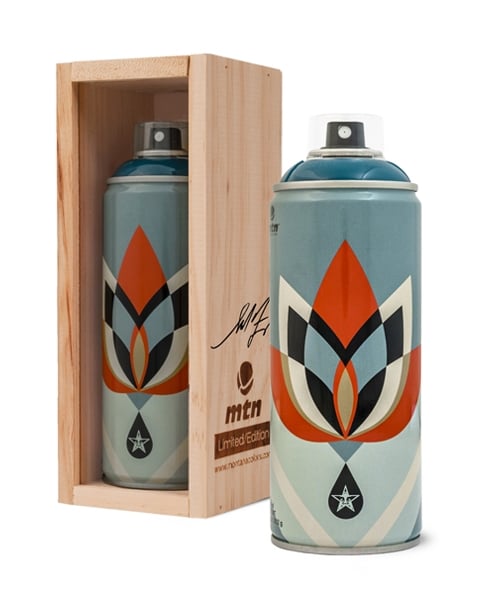SET OF 3 SHEPARD FAIREY CAN`S - LTD ED 500, EACH IN WOODEN PRESENTATION CASES