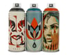 SET OF 3 SHEPARD FAIREY CAN`S - LTD ED 500, EACH IN WOODEN PRESENTATION CASES